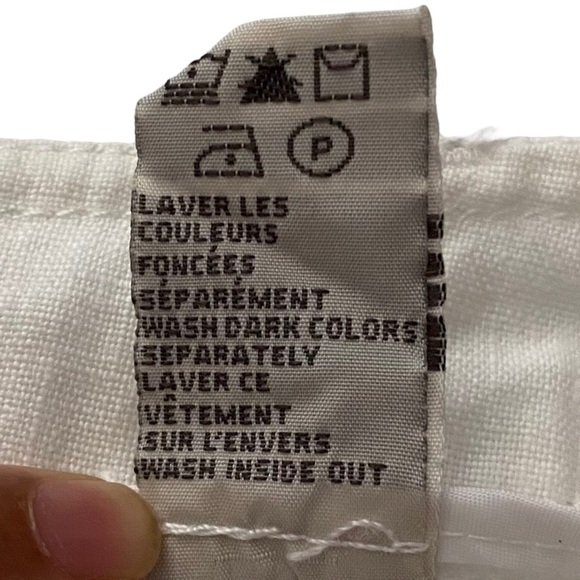 RW & Co White Cargo Pockets Capris Linen 2 - Picture 5 of 16